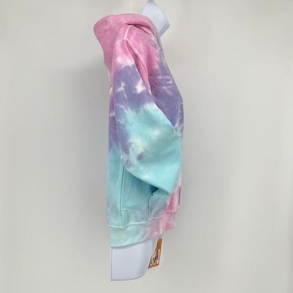 John Lauren Girls Tie Dye Hoodie in Pink/Multi Size XS - Picture 4 of 8
